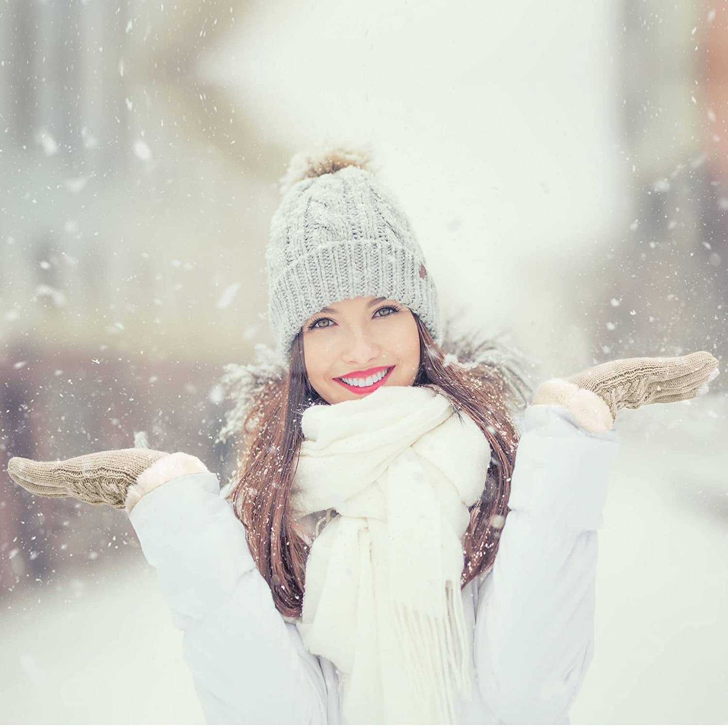 Simplicity Womens 3 Fingers Touchscreen Cable Knit Winter Gloves Apparel & Accessories > Clothing Accessories > Gloves & Mittens Simplicity