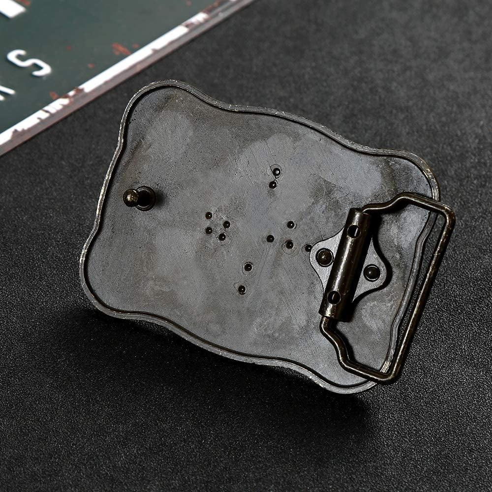 KDG Western Cowboy Gold Belt Buckle for Man Eagle Running Horse Bull Heads Texas Buckle Apparel & Accessories > Clothing Accessories > Belt Buckles KDG