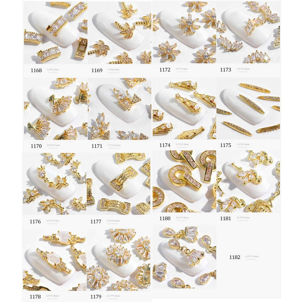 Lookathot 20Pcs/Set 3D Nail Art Decals Mixed Design Flamingo Meteorite Do Not Fade Metallic Studs Rhinestones Alloy Chain Manicure DIY Decoration Tools Health & Beauty > Personal Care > Cosmetics > Cosmetic Tools > Nail Tools Lookathot