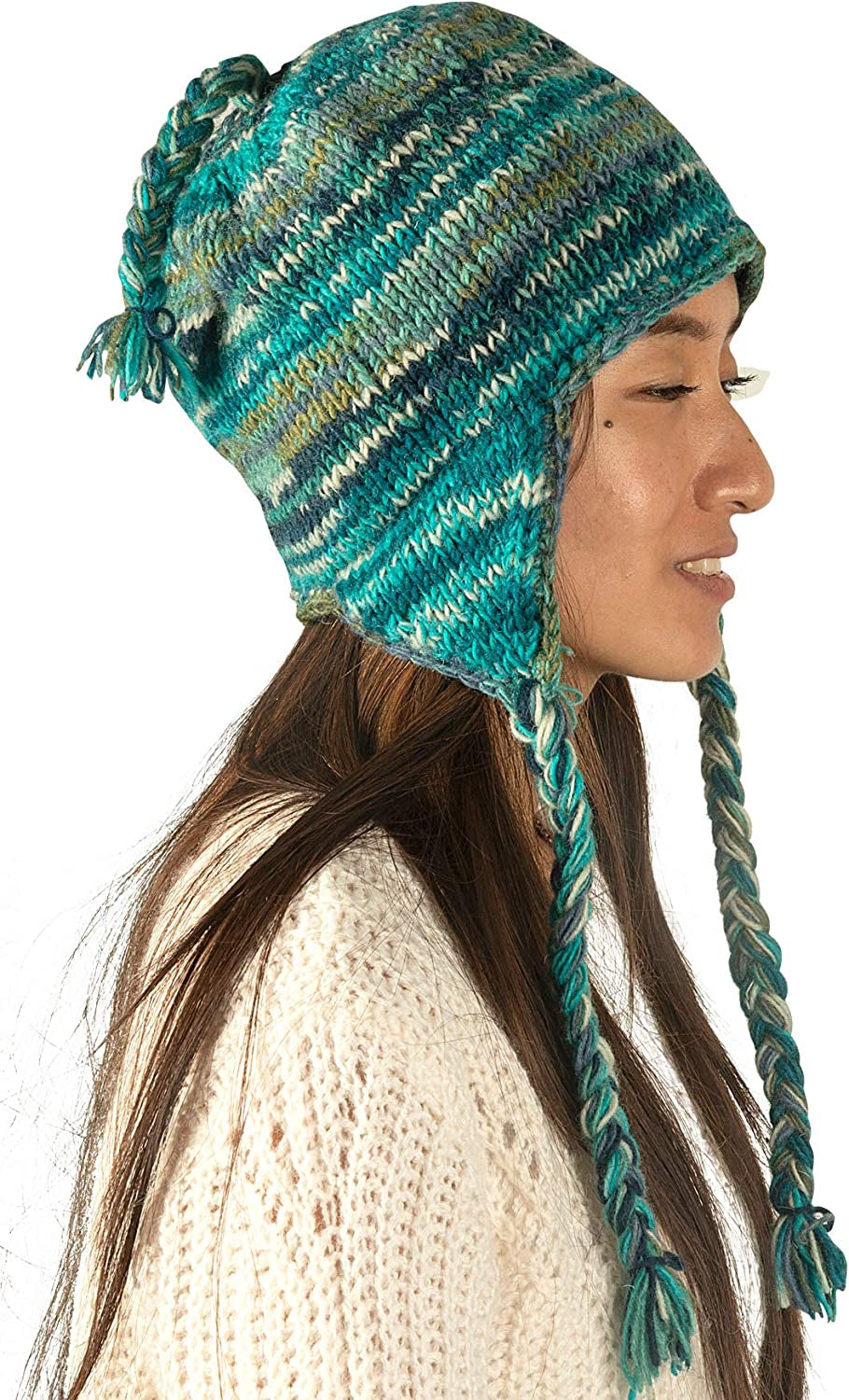 Tribe Azure Fair Trade Womens Beanie Hats, Warm Hats for Women Knit Hat for Women Women'S Skullies & Beanie for Women Apparel & Accessories > Clothing Accessories > Hats Tribe Azure Fair Trade Blue Azure