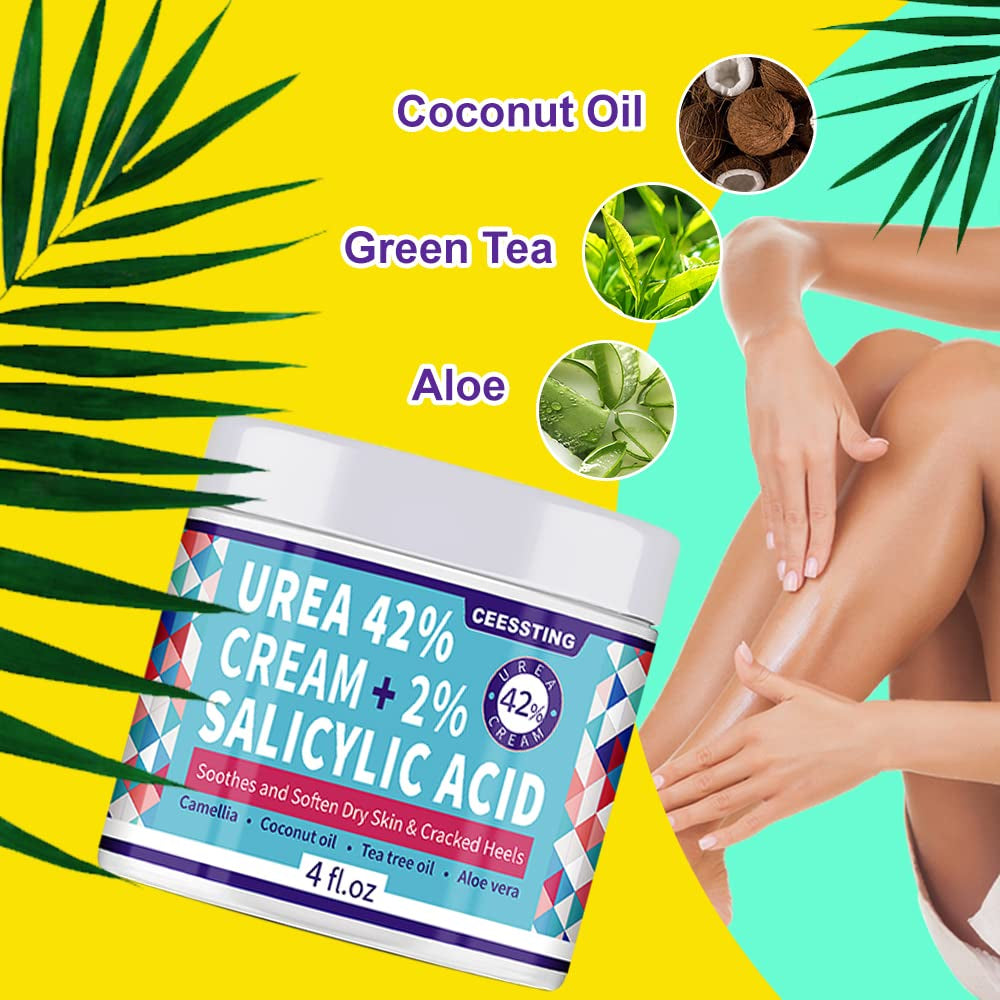 Urea Cream 42% for Feet, 4 Oz-A Complete Callus-Care, Designed to a Complete Foot Cream & Specially Designed for Dry & Cracked Feet, Hands, Heels, Elbows, Nails, Knees, Strengthens and Softens Skin Health & Beauty > Personal Care > Foot Care ENVISHA