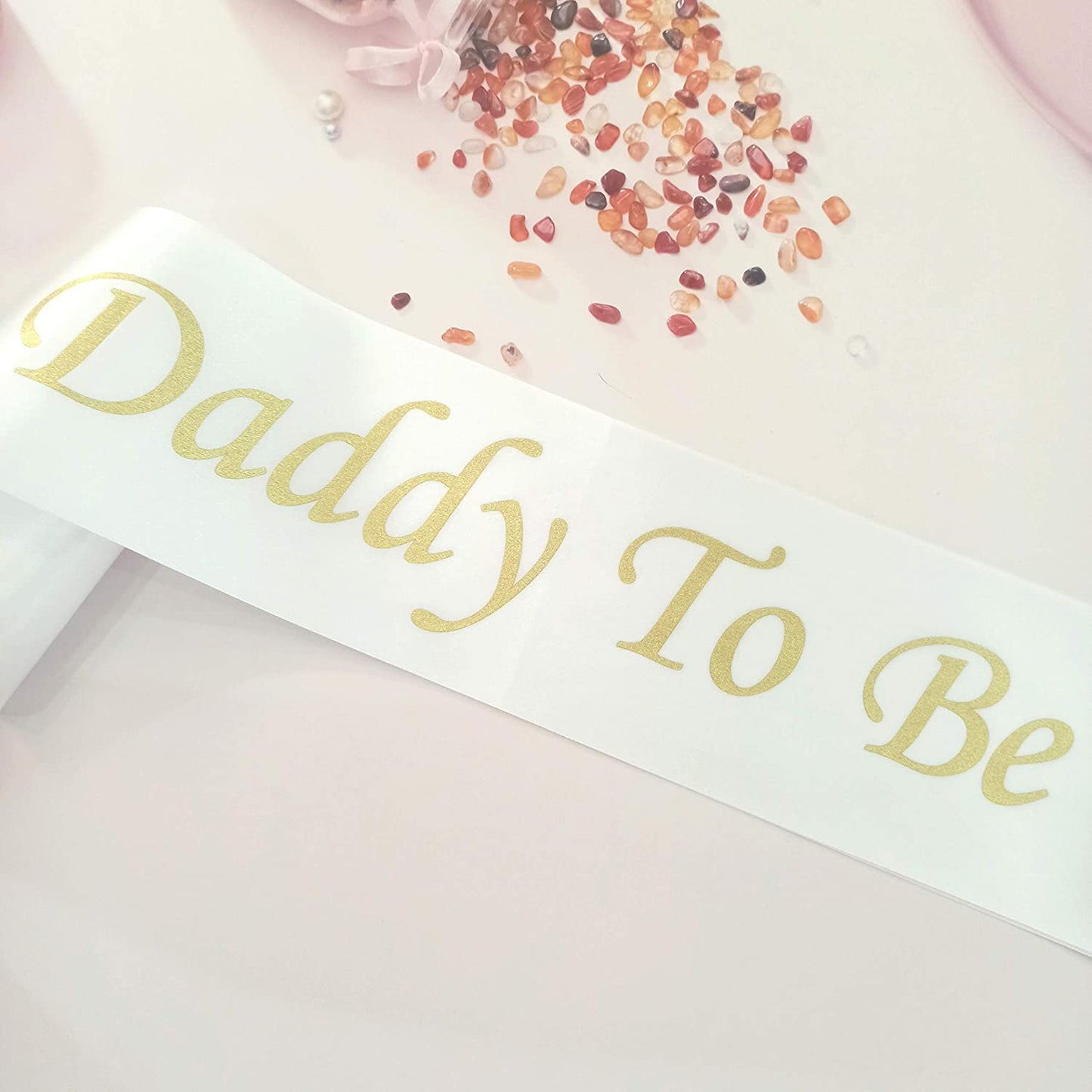 Daddy to Be Sash for Baby Shower, Funny Sash for the Man behind the Bump, Dadchelor Diaper Party Favor for Father to Be, New Dad Gift Ideas, Boy or Girl, Pink or Blue Gender Reveal Party Decorations Apparel & Accessories > Clothing Accessories > Sashes Magnusson's Garden