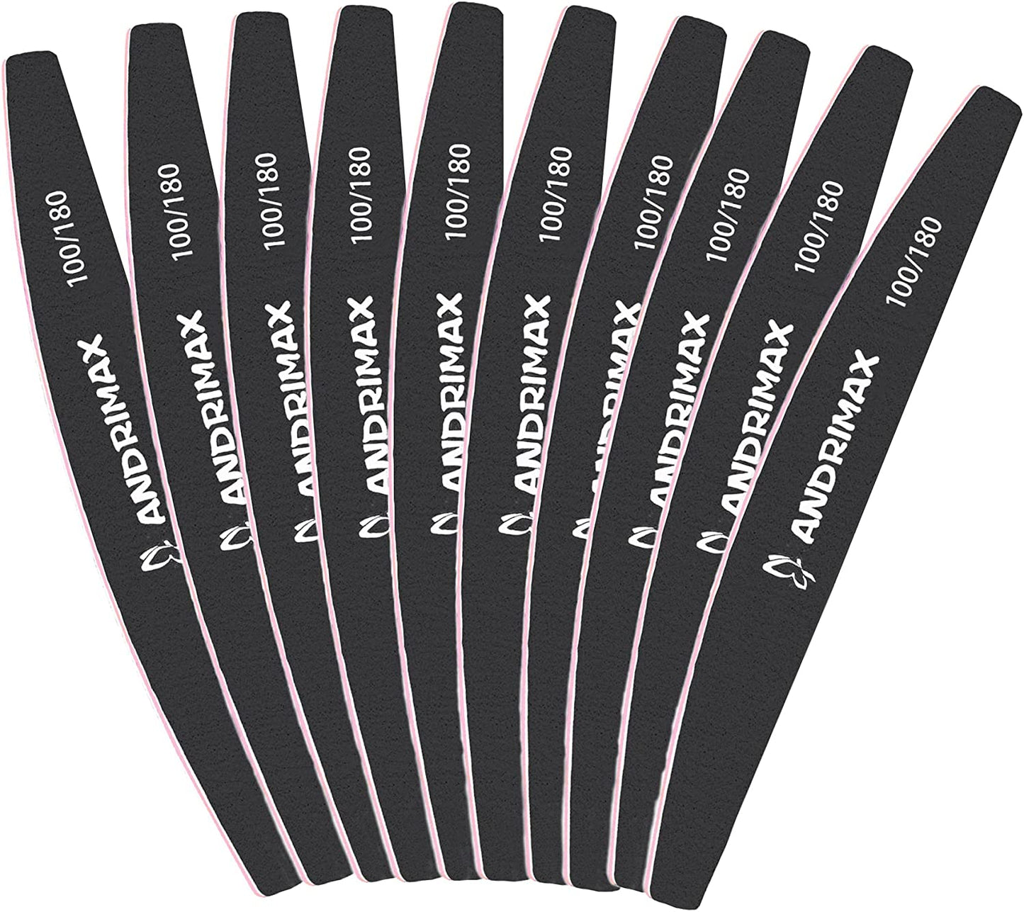 Nail File 100 180 Grits Nail Files for Acrylic Nails, 10 PCS Reusable Double Sided Emery Board Manicure Tools for Poly Nail Extension Gel and Nail Styling Tools for Home and Salon Health & Beauty > Personal Care > Cosmetics > Cosmetic Tools > Nail Tools SUTYPRIS Black