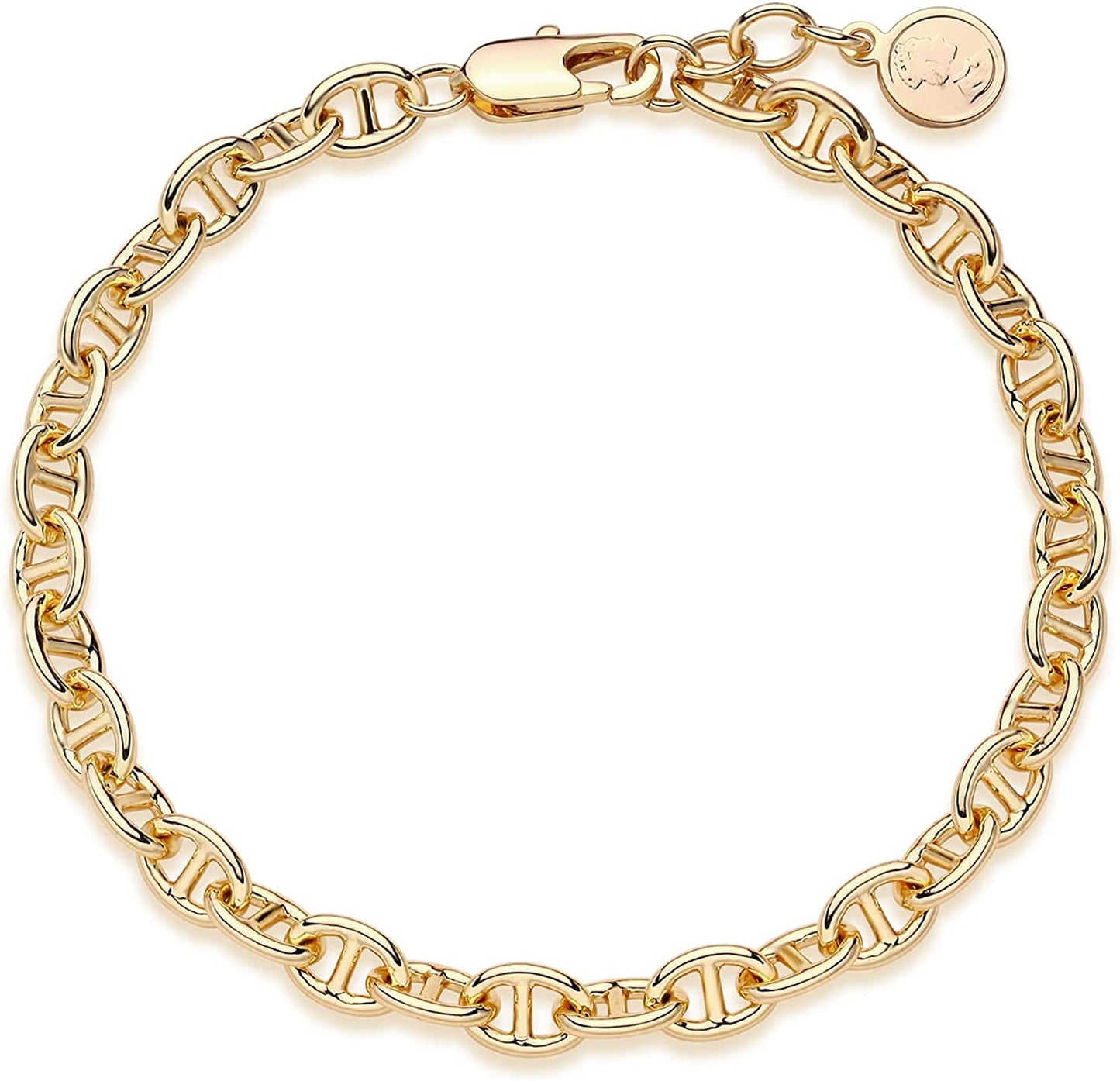 MEVECCO Gold Beaded Bracelets,18K Gold Plated Handmade Cute Satellite Diamond Cut Oval and round Beads Rope Chain Dainty Bracelet for Women Apparel & Accessories > Jewelry > Bracelets Mevecco Marina