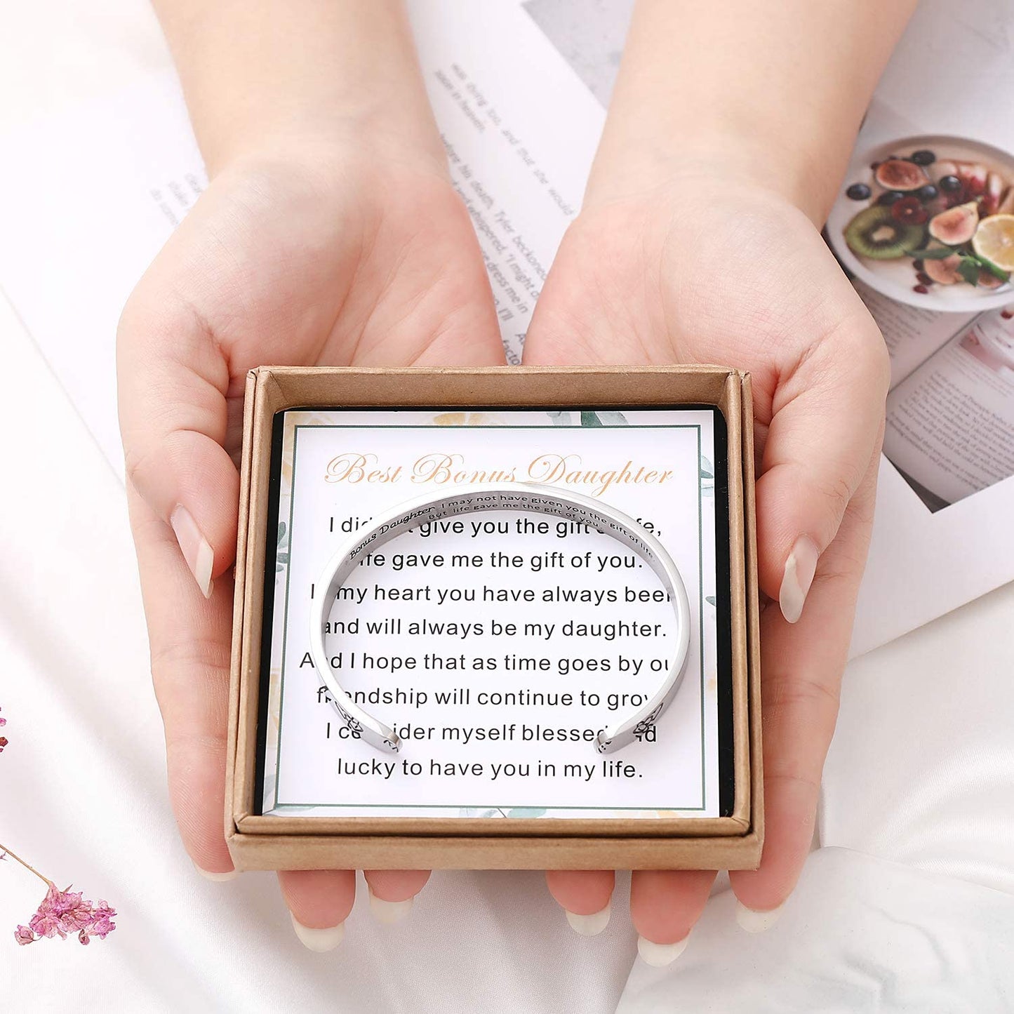 Stepdaughter Bracelet, Adoption Bracelet, Bonus Daughter Gift, Step Daughter Gift, Stepdaughter Birthday Gift, Blended Family Wedding Gift,Mother Daughter Gift Apparel & Accessories > Jewelry > Bracelets MDPOO