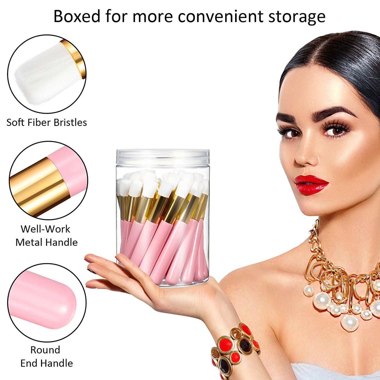 Lauwell 40 Pieces Lash Shampoo Brushes Nose Pore Deep Cleaning Brush Peel off Blackhead Removing Brush Tool Cosmetic Lash Cleanser Brush Facial Cleansing Brushes with Storage Box(Pink) Health & Beauty > Personal Care > Cosmetics > Cosmetic Tools > Makeup Tools Lauwell