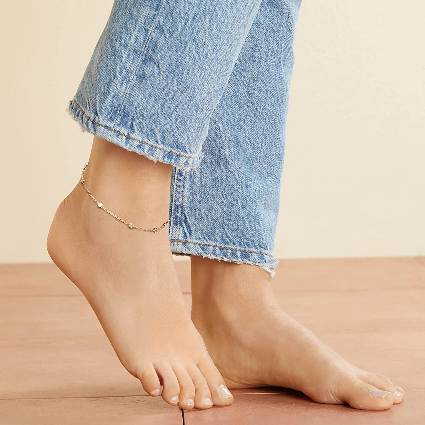 Ross-Simons 0.50 Ct. T.W. Diamond Station Anklet in 18Kt Gold over Sterling. 9 Inches Apparel & Accessories > Jewelry > Anklets Ross-Simons