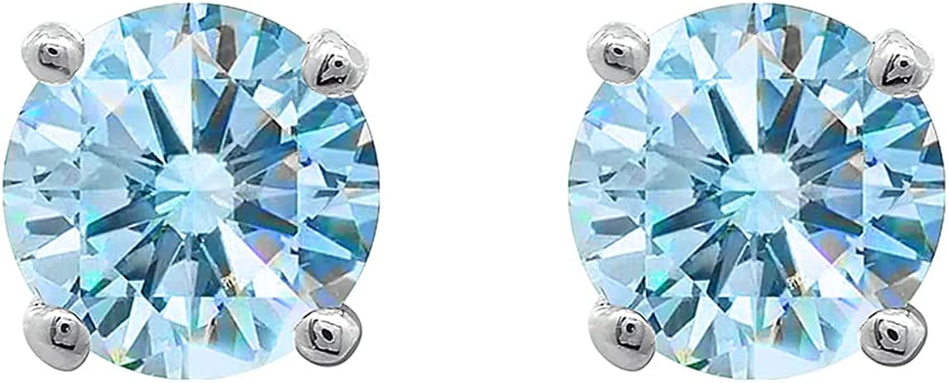 Collection Platinum or Gold Plated Sterling Silver Round-Cut Stud Earrings Made with Infinite Elements Zirconia Apparel & Accessories > Jewelry > Earrings Amazon Collection
