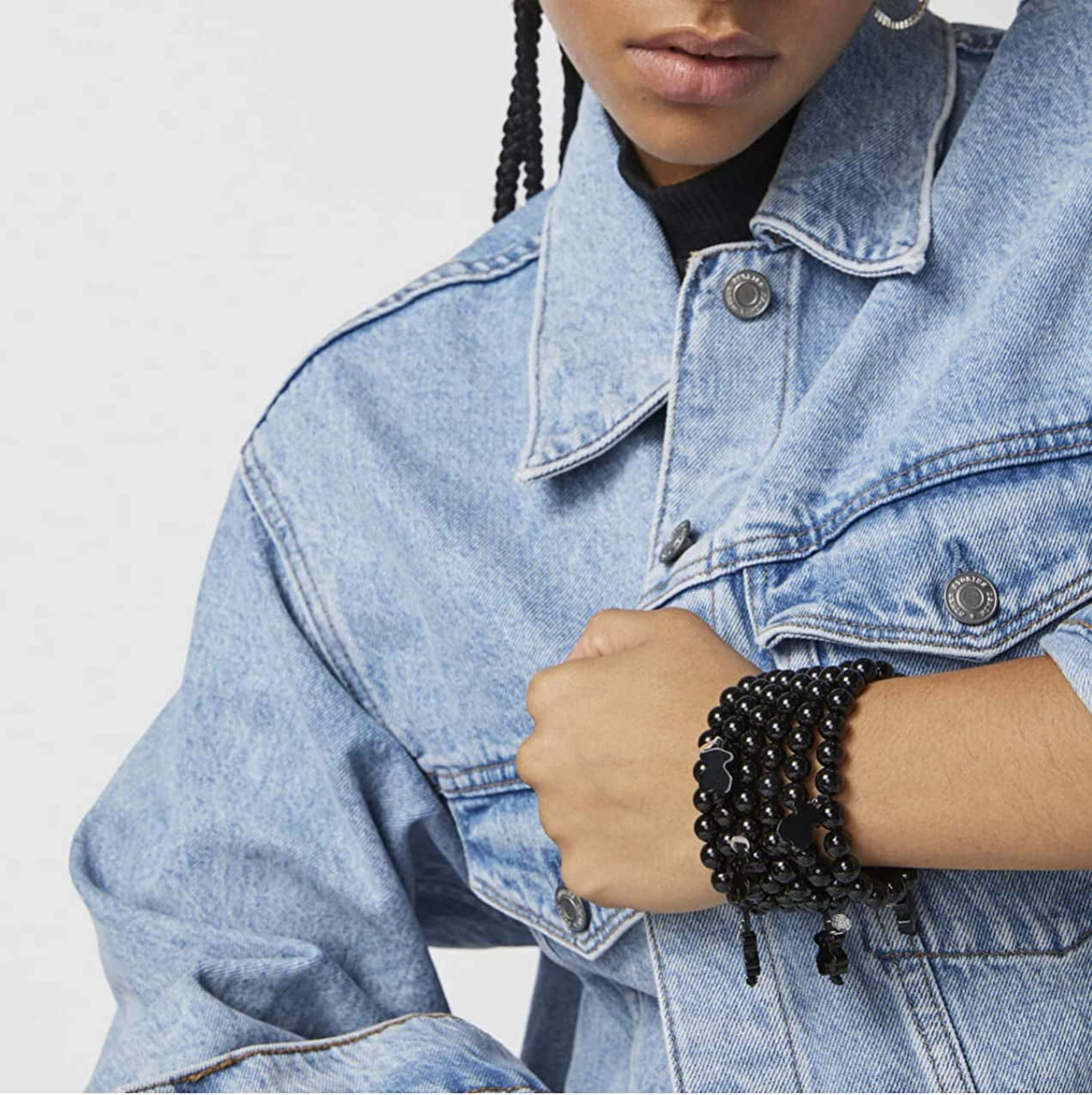 TOUS Jewelry Icon Black and White with Bear Stretch Bracelet Apparel & Accessories > Jewelry > Bracelets TOUS Jewelry