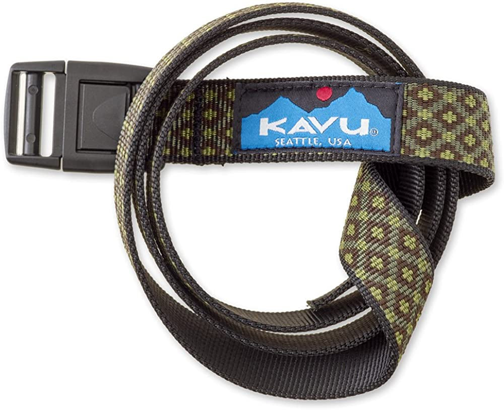 KAVU Burly Belt 1 Inch Nylon Adjustable Waist - Made in America Apparel & Accessories > Clothing Accessories > Belts KAVU-Outdoors Kaleid Green One Size