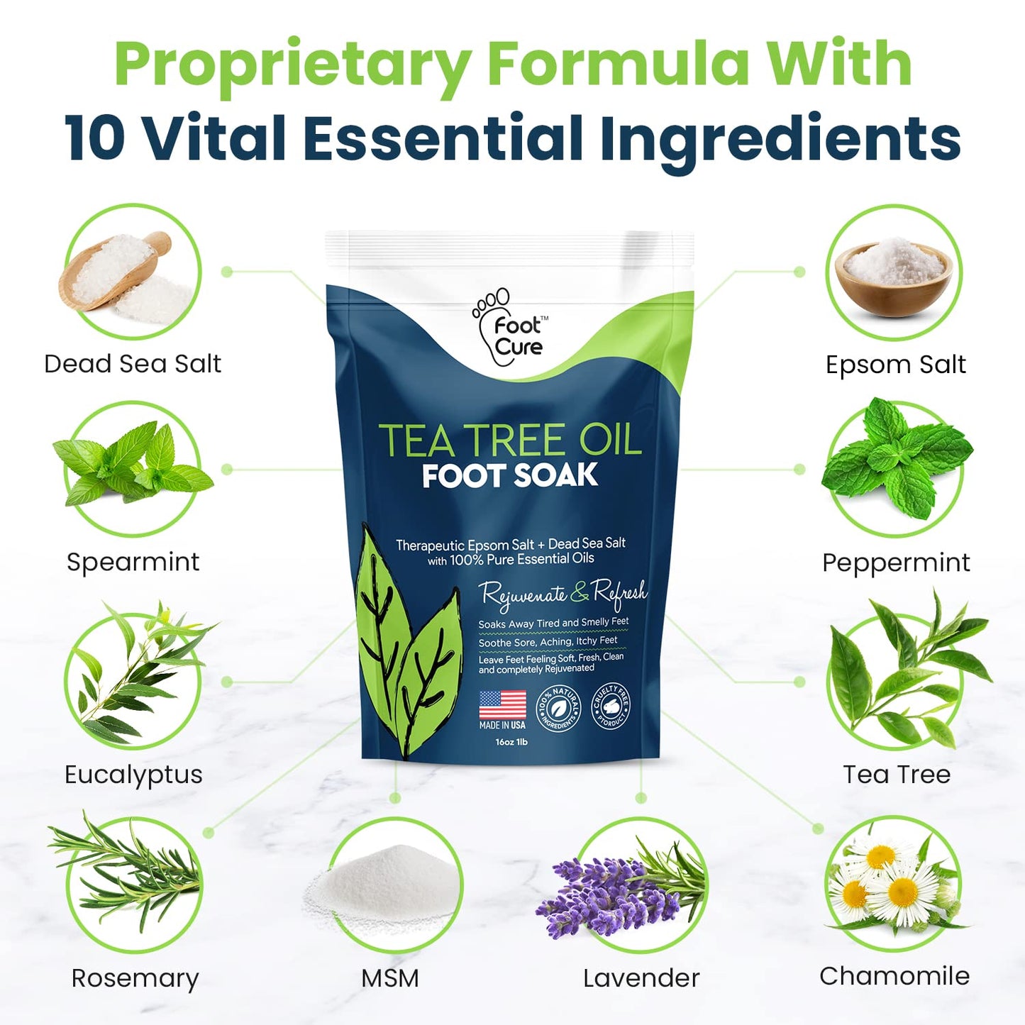Tea Tree Foot Soak & Callus Remover Gel Kit - Extra Strength Callus Remover Gel & Antifungal Foot Soak with Epsom Salts for Calluses, Dry Cracked Heels, Toenail Fungus & Odor - Pedicure for Tired Feet Health & Beauty > Personal Care > Foot Care FOOT CURE