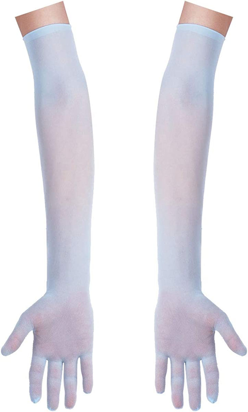 Tiaobug Women'S Ultra-Thin Sheer Seamless Nylon Mesh Opera Length Glove Mittens Apparel & Accessories > Clothing Accessories > Gloves & Mittens TiaoBug