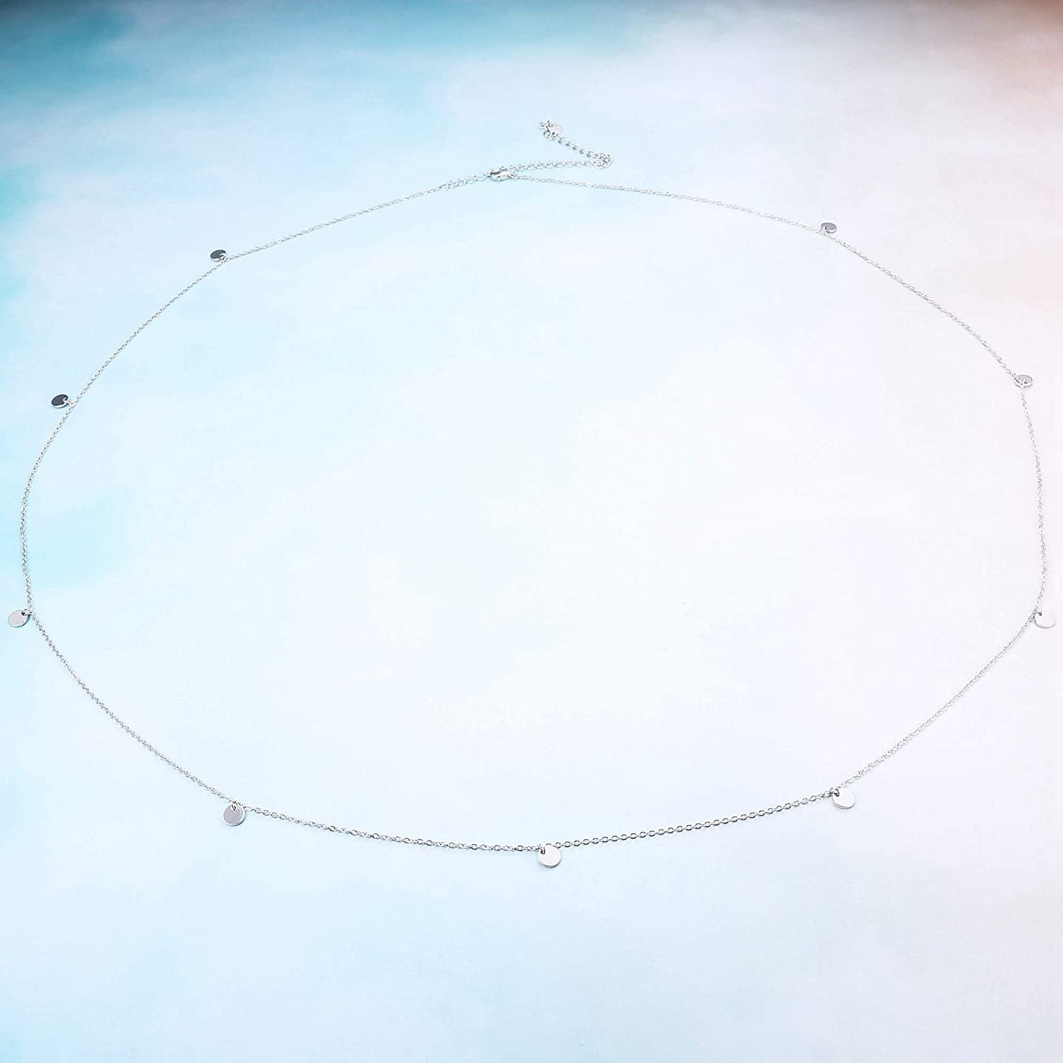 Sllaiss 925 Sterling Silver Sexy Belly Waist Chain Body Jewelry for Women Beach Bikini Belly Silver Chain Belt Apparel & Accessories > Jewelry > Body Jewelry Sllaiss