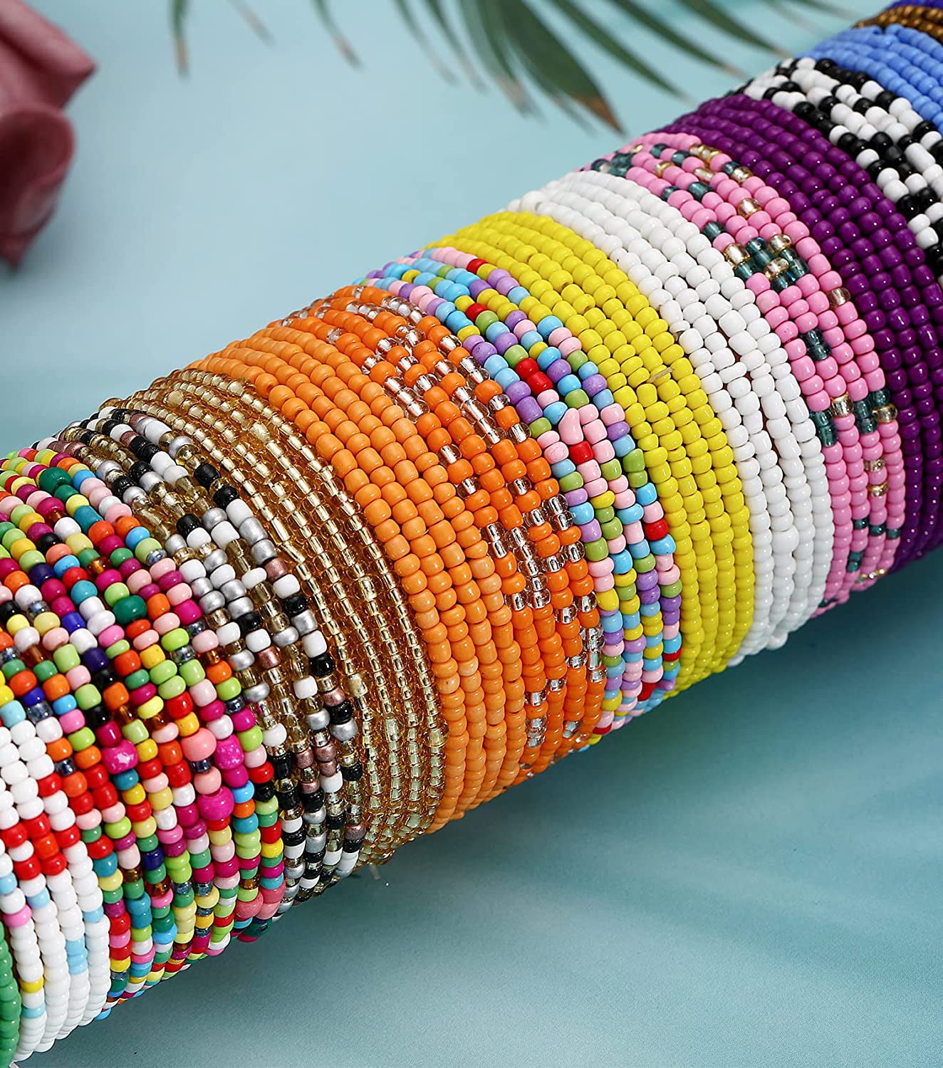 KOHOTA Beads Waist Set for Women African Beaded Body Chain Waist Belly Chain Stretchy Elastic String Multi-Color Necklace Bracelet Anklet Sexy Bikini Summer Jewelry Apparel & Accessories > Jewelry > Body Jewelry KOHOTA