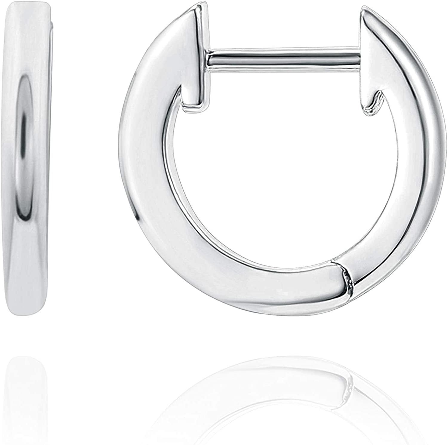 PAVOI 14K Gold Plated, Gold Vermeil, S925 Sterling Silver Cuff Earrings Huggie Stud | Small Hoop Earrings for Women Apparel & Accessories > Jewelry > Earrings PAVOI White Plated