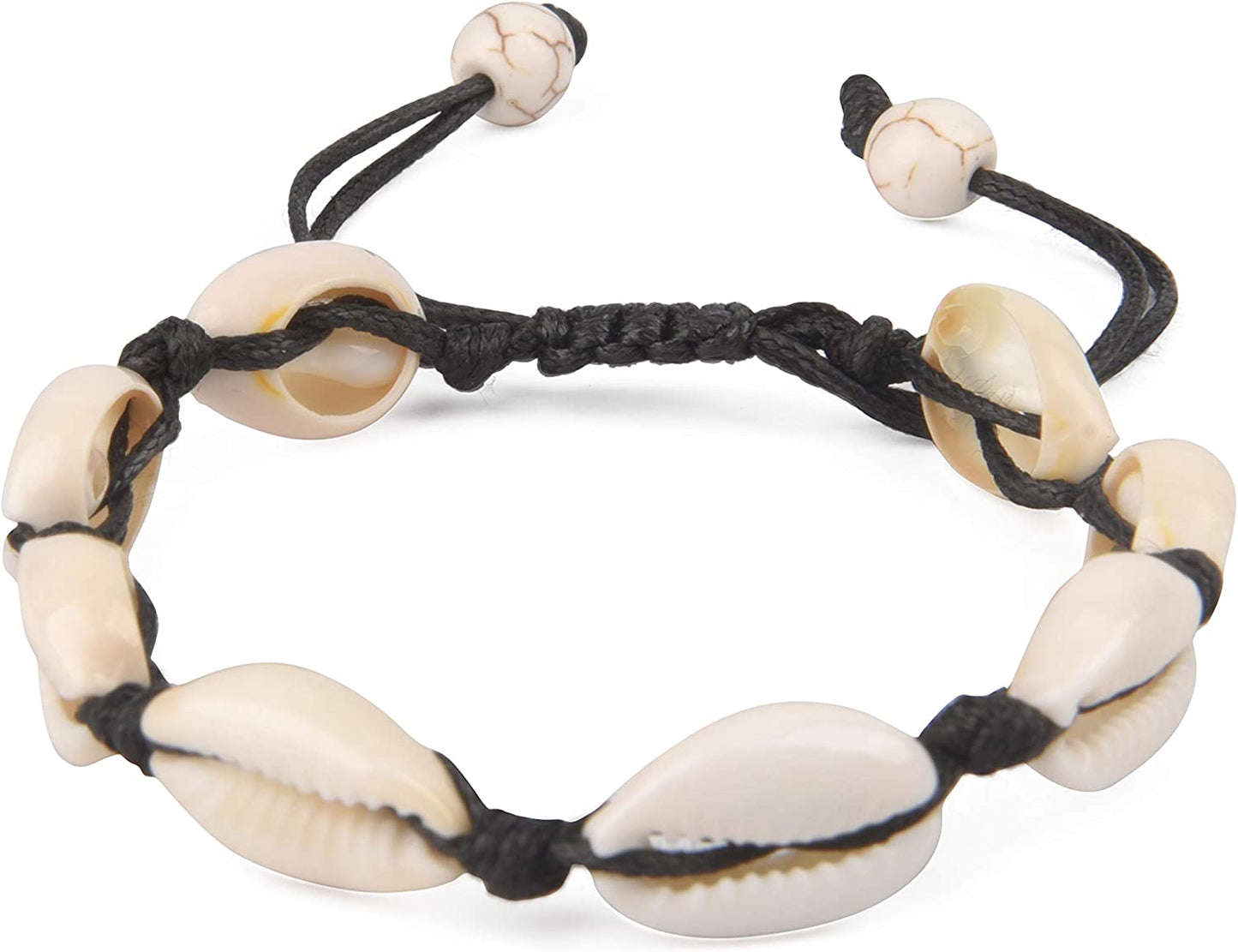 Believe London Natural Shell Necklace Bracelet Anklet Choker Seashell Women Men Statement Adjustable Beads Wakiki Beach Sea Shell Pendant Turtle Girls Cord Collar Set Hawaiian Jewelry Apparel & Accessories > Jewelry > Anklets Believe London Black Bracelet