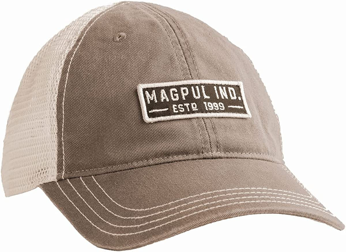 Magpul Trucker Hat Snap Back Baseball Cap, One Size Fits Most Apparel & Accessories > Clothing Accessories > Hats Magpul Established Garment Washed Driftwood One Size