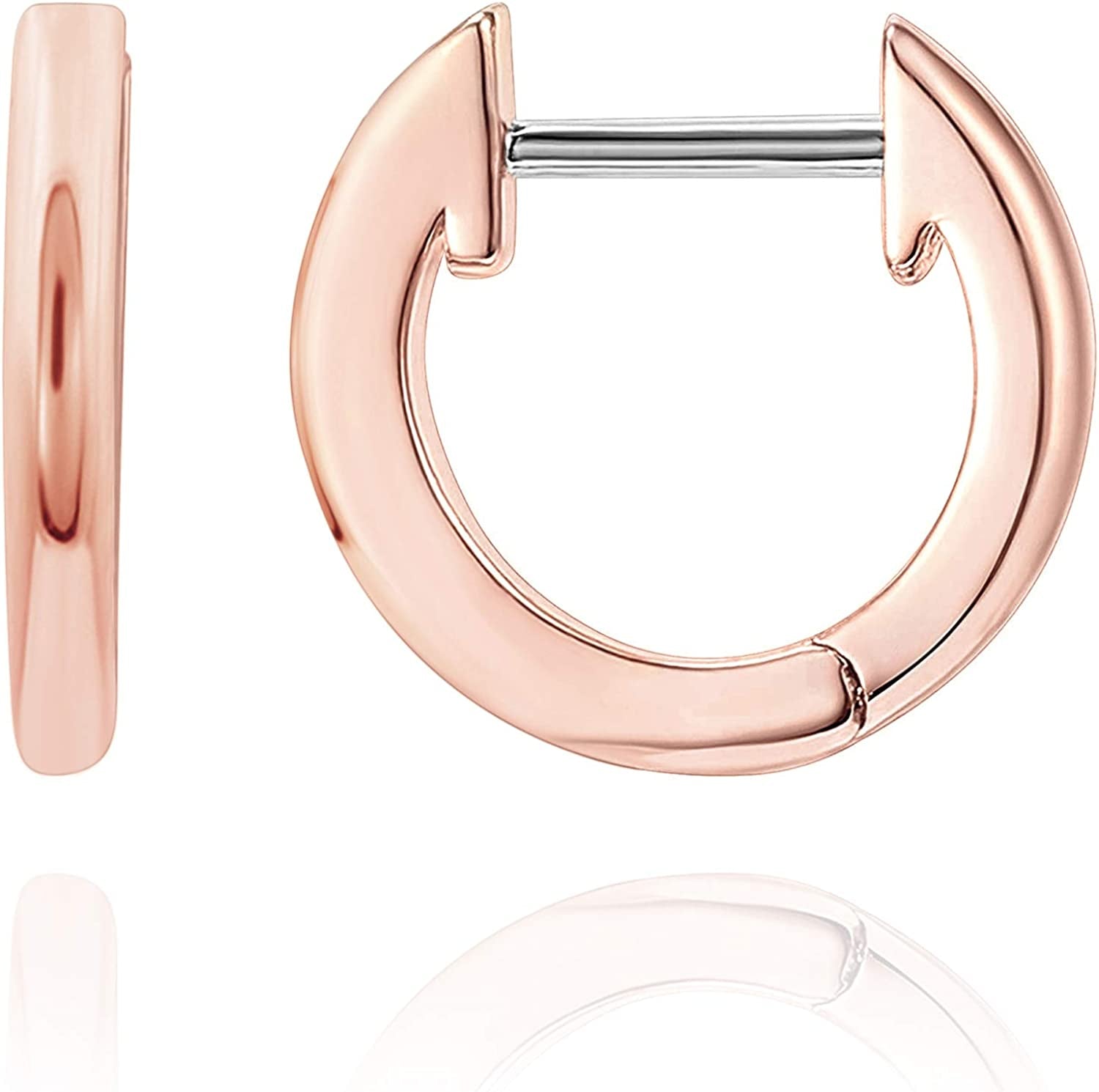 PAVOI 14K Gold Plated, Gold Vermeil, S925 Sterling Silver Cuff Earrings Huggie Stud | Small Hoop Earrings for Women Apparel & Accessories > Jewelry > Earrings PAVOI Rose Plated