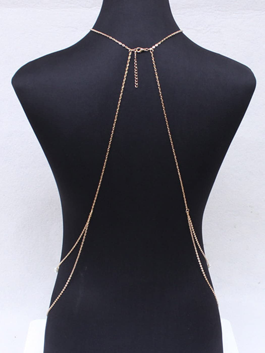 Cosydays Boho Pearl Body Chain Gold Layered Chest Chains Necklace Belly Chain Beach Bikini Chains Waist Nightclub Body Chain Jewelry for Women and Girls Apparel & Accessories > Jewelry > Body Jewelry COSYDAYS