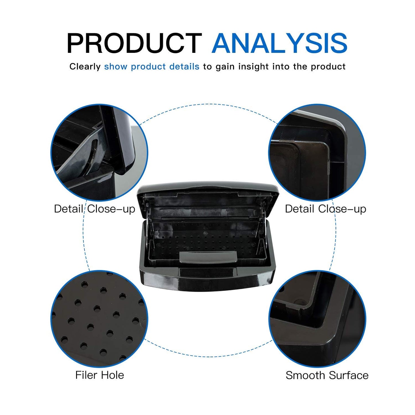 Sanitizing Tray-Sanitizing Container,Plastic Storage Box,Sanitizing Nail Art Tools,Beauty Tools Soaking Box,Tweezers,Hair Salon, Sanitizing Nail Art Equipment-Black Health & Beauty > Personal Care > Cosmetics > Cosmetic Tools > Nail Tools Aifeiter