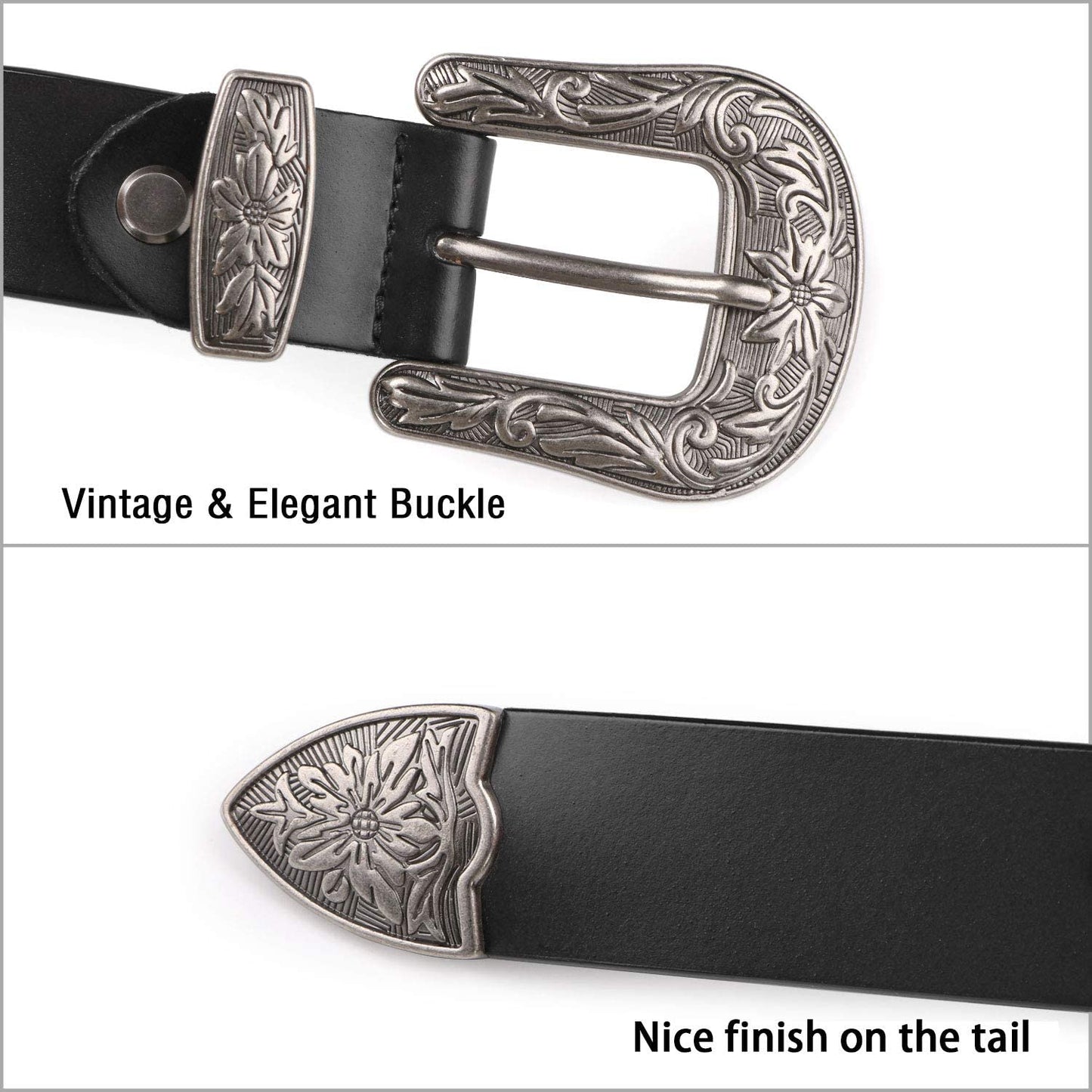 SUOSDEY Fashion Leather Belts for Women with Vintage Metal Buckle Belt Apparel & Accessories > Clothing Accessories > Belts SUOSDEY