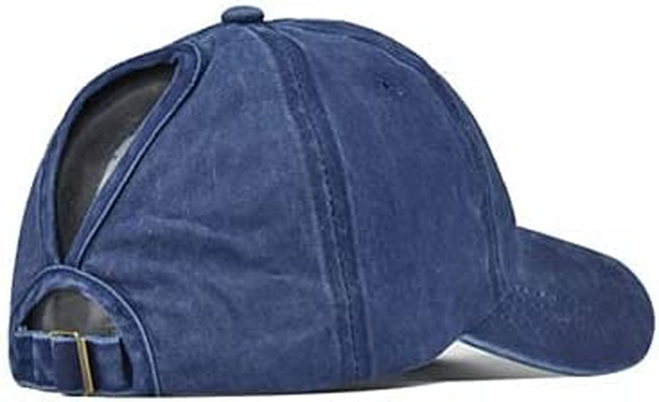 Eohak Ponytail Baseball Hat Distressed Retro Washed Womens Twill Apparel & Accessories > Clothing Accessories > Hats KYLIE MAX