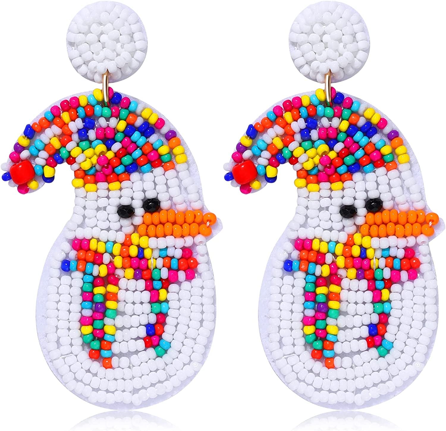 Christmas Earrings for Women Christmas Bead Dangle Earrings Bohemia Handmade Colorful Seed Beaded Drop Earrings Christmas Gifts for Women Girls Apparel & Accessories > Jewelry > Earrings JERTOCLE Christmas Earring B