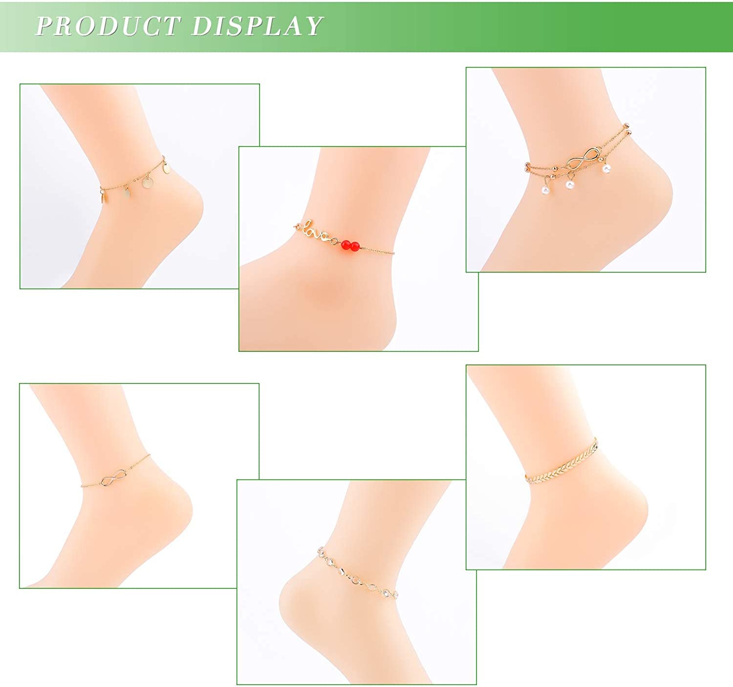 ESRICH 30/40PCS Ankle Bracelets for Women Girls Set, Gold Silver Rose Gold Three Style Jewelry Anklets for Women Beach Jewelry Gifts Adjustable Size Beach Anklet Set Apparel & Accessories > Jewelry > Anklets ESRICH