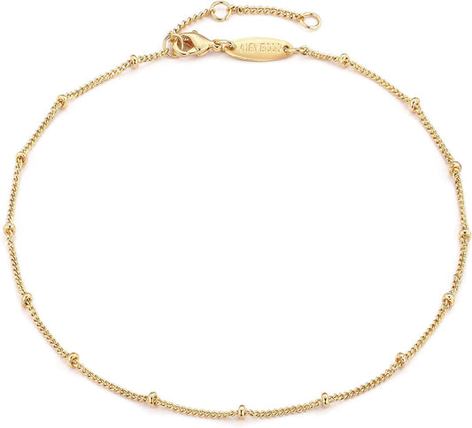 Mevecco Gold Evil Eye Charm Anklet,14K Gold Plated Boho Beach Dainty Cute Tiny Lucky Star Foot Chain Ankle Bracelet Silver Beaded Chain Anklet for Women Apparel & Accessories > Jewelry > Anklets MEVECCO Gold Bead