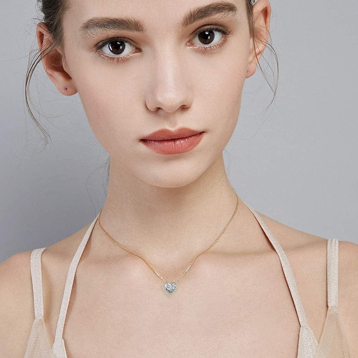 Dainty Necklace for Women 18K Gold Plated Women Necklace 5A Cubic Zirconia Necklace for Girls 18”Gift for Women Collection