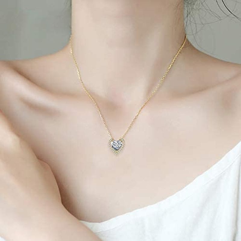Dainty Necklace for Women 18K Gold Plated Women Necklace 5A Cubic Zirconia Necklace for Girls 18”Gift for Women Collection