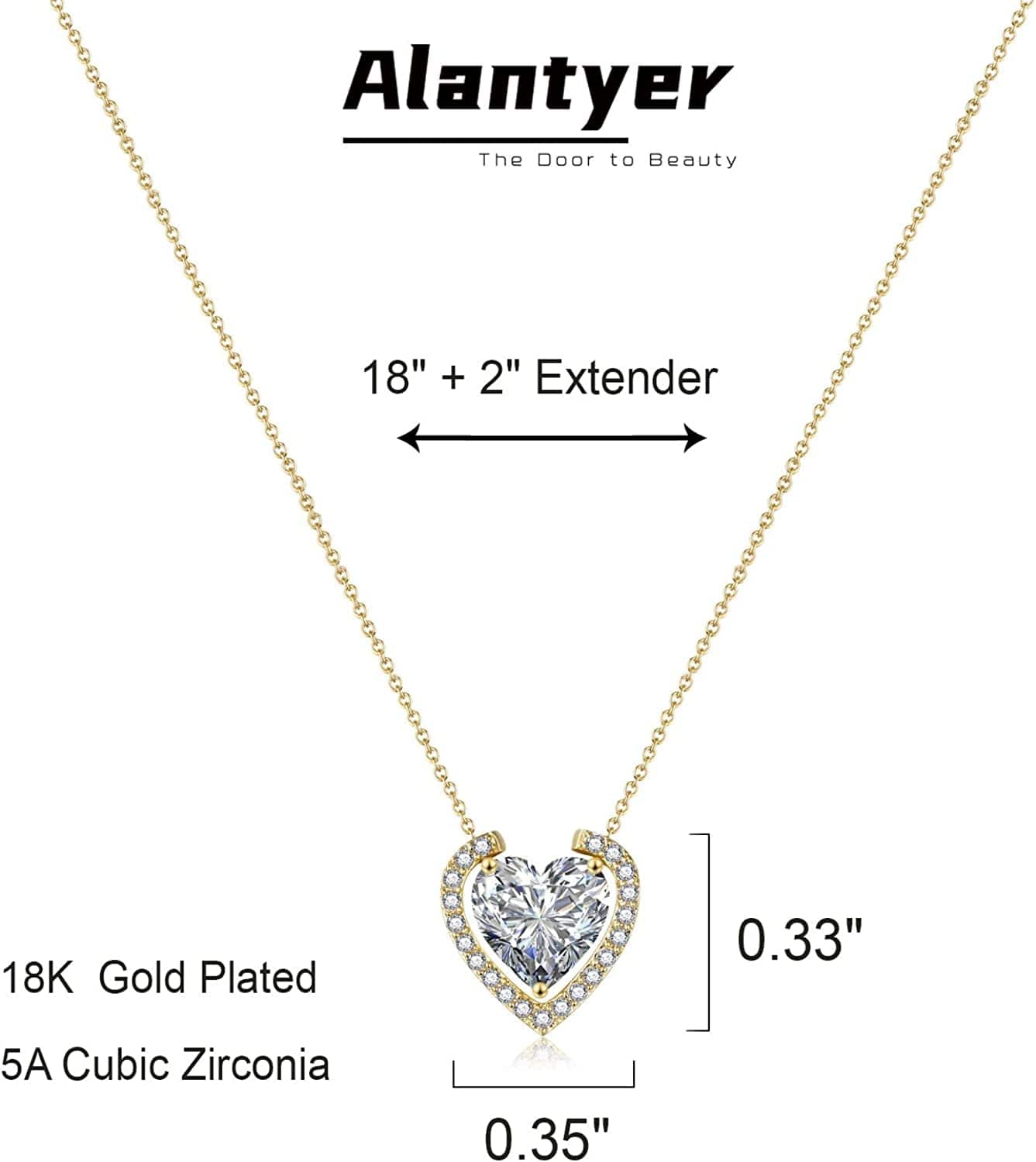 Dainty Necklace for Women 18K Gold Plated Women Necklace 5A Cubic Zirconia Necklace for Girls 18”Gift for Women Collection