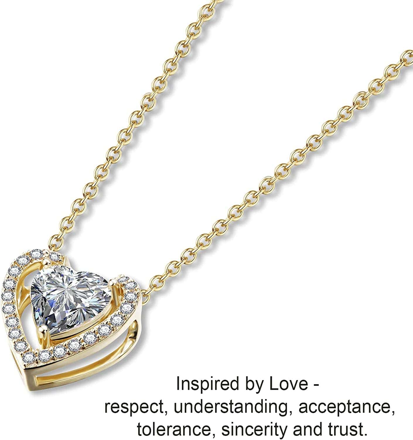 Dainty Necklace for Women 18K Gold Plated Women Necklace 5A Cubic Zirconia Necklace for Girls 18”Gift for Women Collection