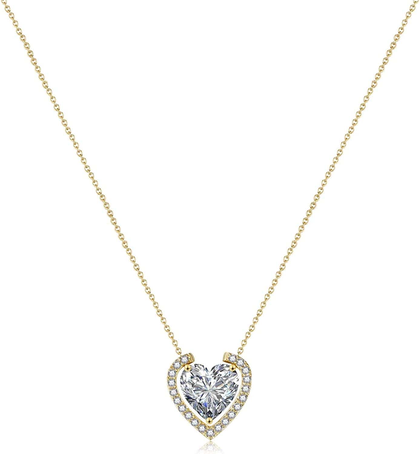 Dainty Necklace for Women 18K Gold Plated Women Necklace 5A Cubic Zirconia Necklace for Girls 18”Gift for Women Collection Gold