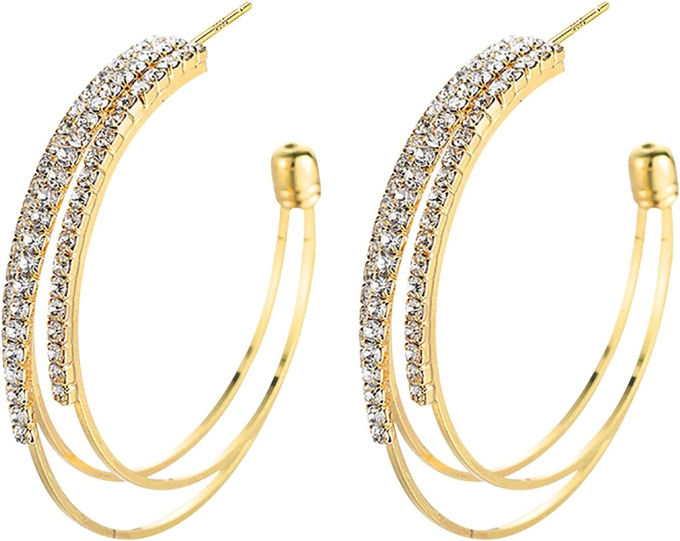 Dangle Earring Zircon Fashion Earrings S-Imple Exaggerated Gold for Ladies Unique Temperament Earrings Silver Cute Jewelry Gifts for Women Girls, Rose Gold a4 / onesize