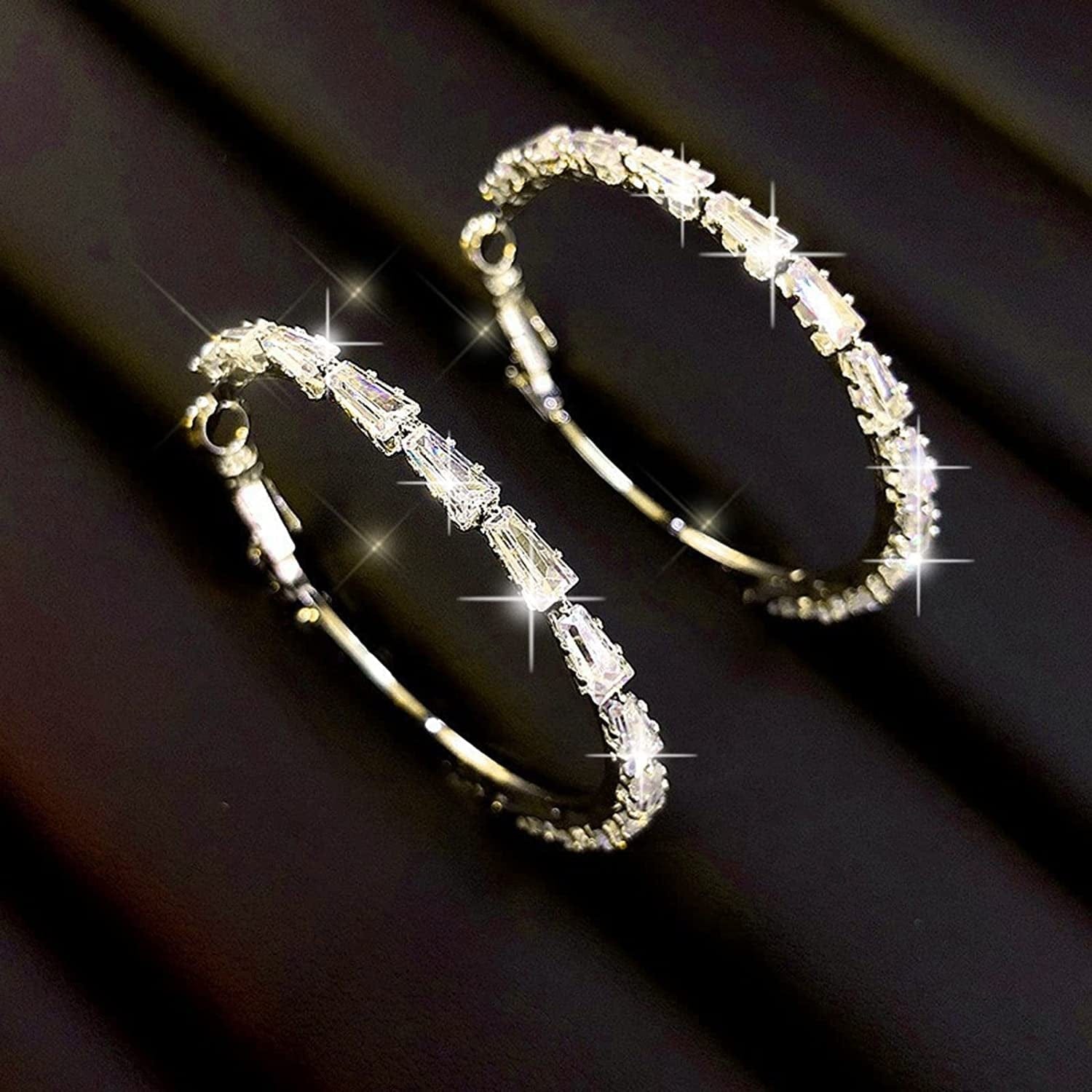 Dangle Earring Zircon Fashion Earrings S-Imple Exaggerated Gold for Ladies Unique Temperament Earrings Silver Cute Jewelry Gifts for Women Girls, Rose Gold Tb-gold / One Size