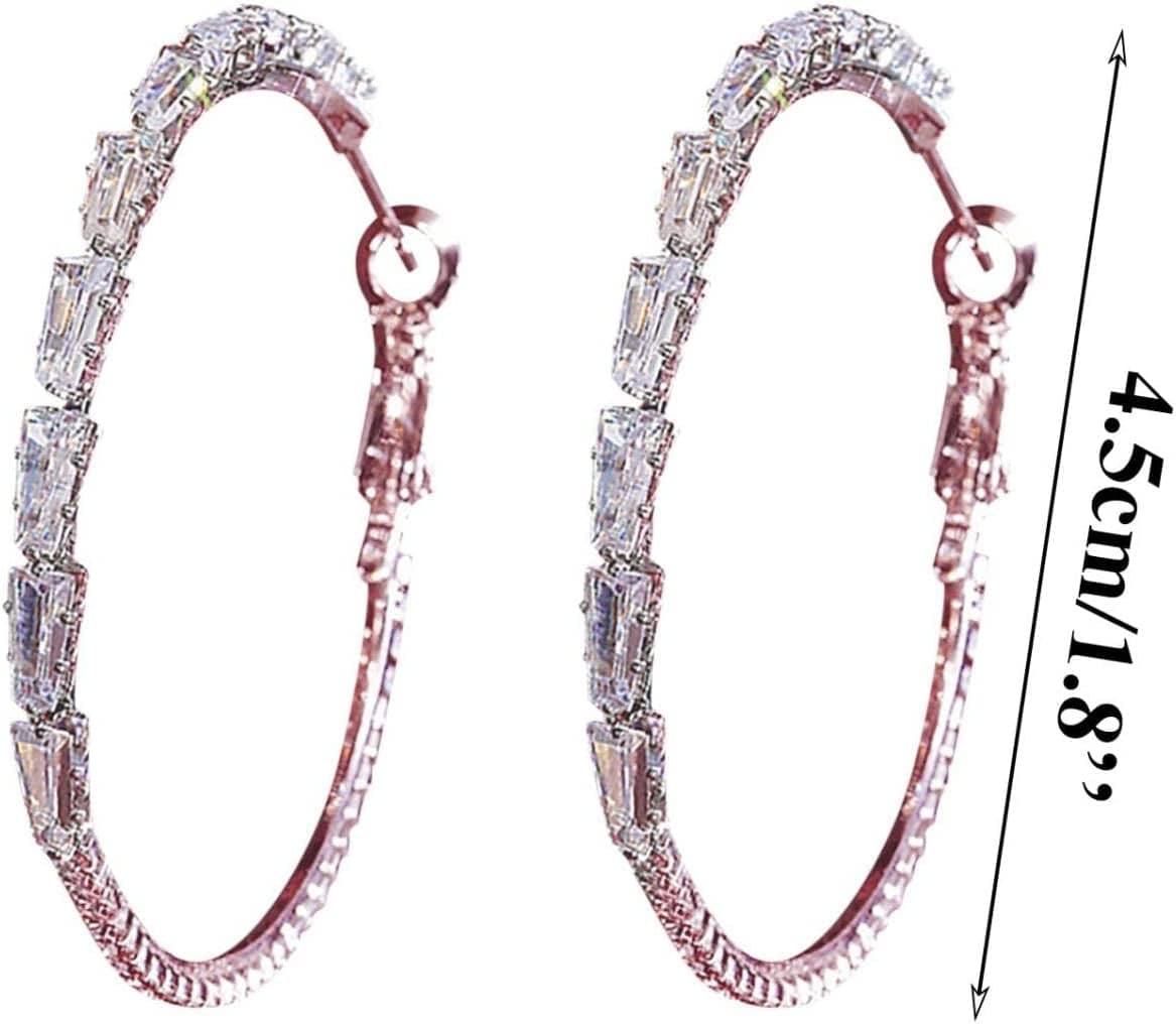 Dangle Earring Zircon Fashion Earrings S-Imple Exaggerated Gold for Ladies Unique Temperament Earrings Silver Cute Jewelry Gifts for Women Girls, Rose Gold