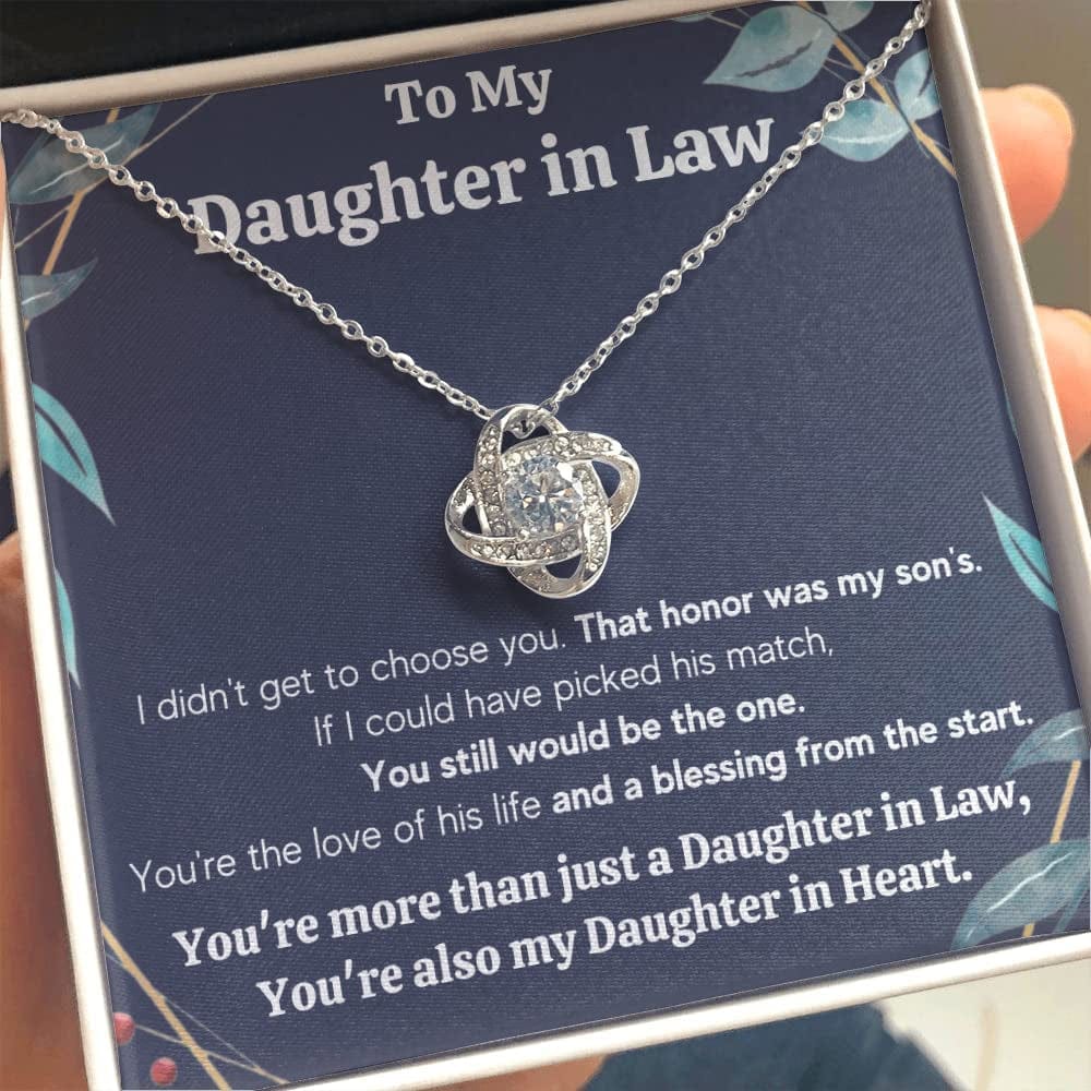 Daughter in Law Gifts Necklace from Mother in Law to My Bonus Daughter in Law Honor Pendant Jewelry with Message Card and Gift Box. Surprise Gift for Daughter in Law. Daughter in Law Gift (Standard Box, Honor Standard)