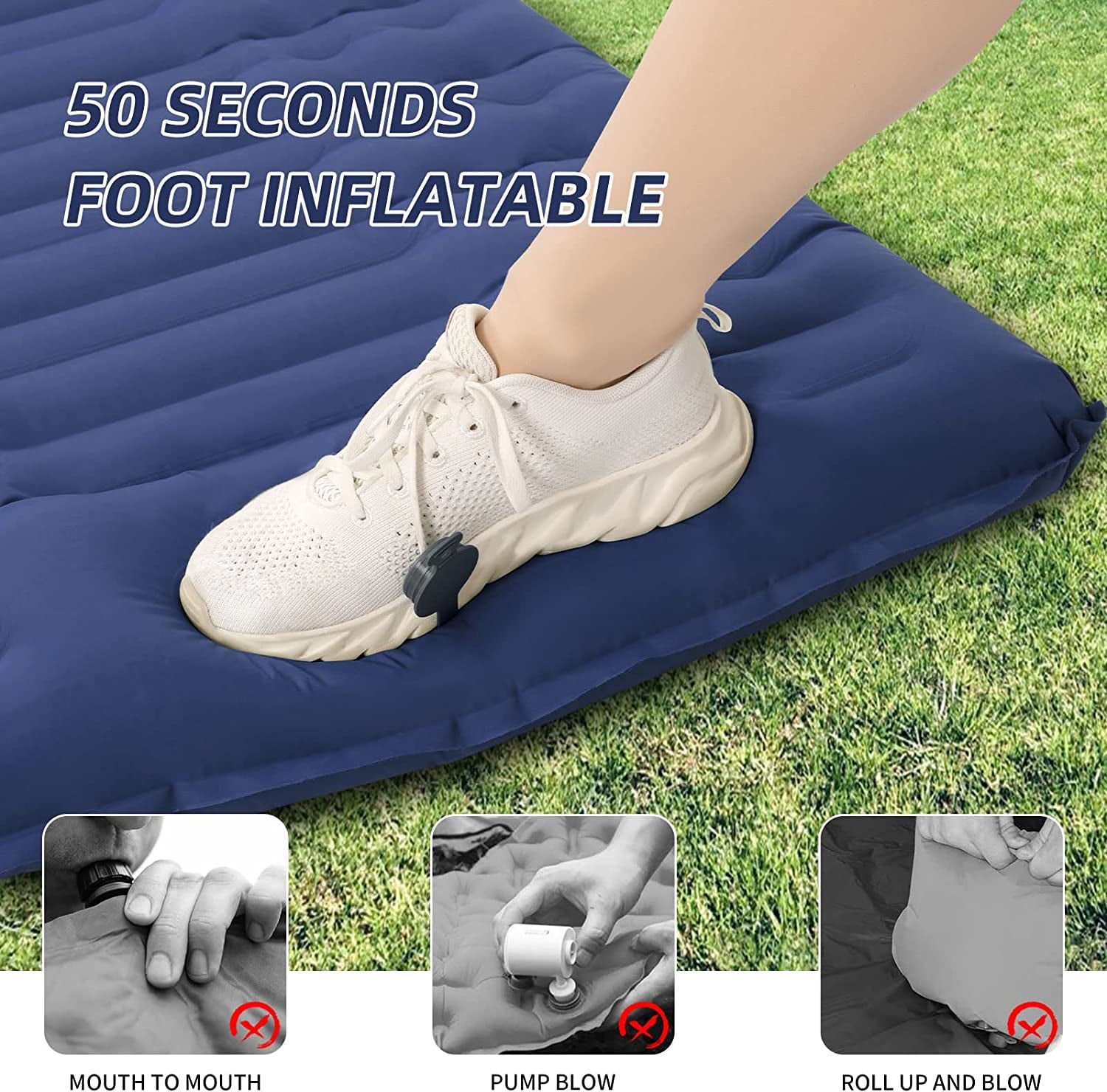 Inflating Sleeping Pad for Camping.Lorpect 4.5 in Thick Sleeping Mat .Compact Waterproof Camping Air Mattress with Pillow.Foot Pressure Inflatable Camping Pads for Backpacking & Hiking.Blue Apparel & Accessories > Jewelry > Body Jewelry Lorpect