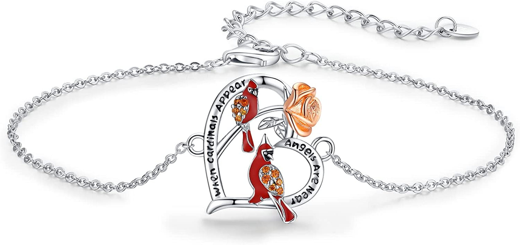 TANGPOET 925 Sterling Silver Anklet Bracelet for Women, Dainty Charm Bracelets Animal Jewelry Birthday Gifts for Mother Daughter Teens Girls Apparel & Accessories > Jewelry > Anklets TANGPOET Cardinal Bracelet