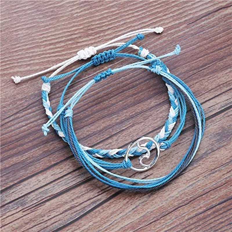 Softones VSCO String Wave Bracelets for Women Girls Handmade Colorful Waterproof Adjustable Braided Beach Bracelet Set for Women Apparel & Accessories > Jewelry > Bracelets Softones