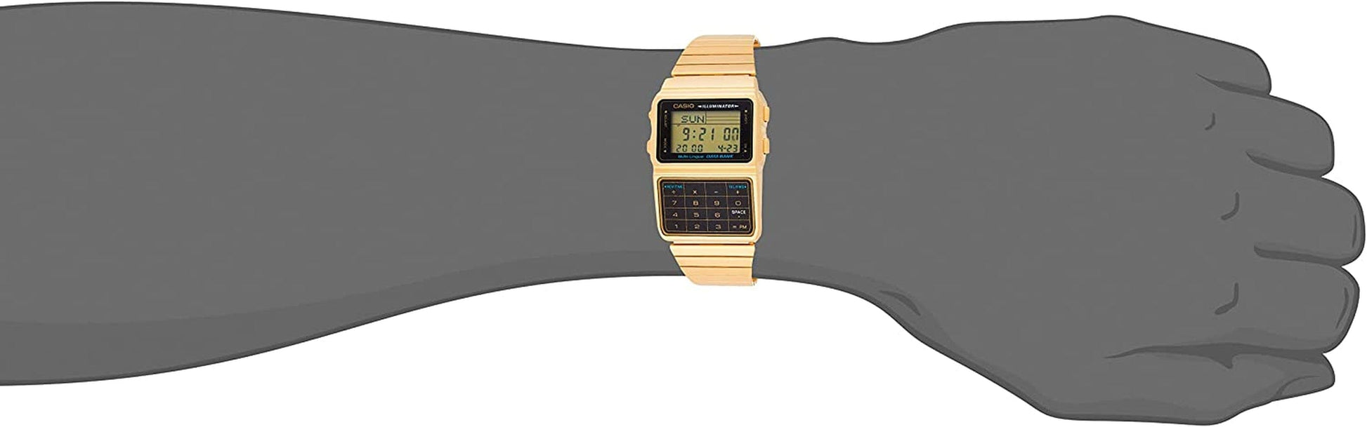 #DBC611G-1D Men'S Gold Tone 25 Memory Calculator Databank Watch
