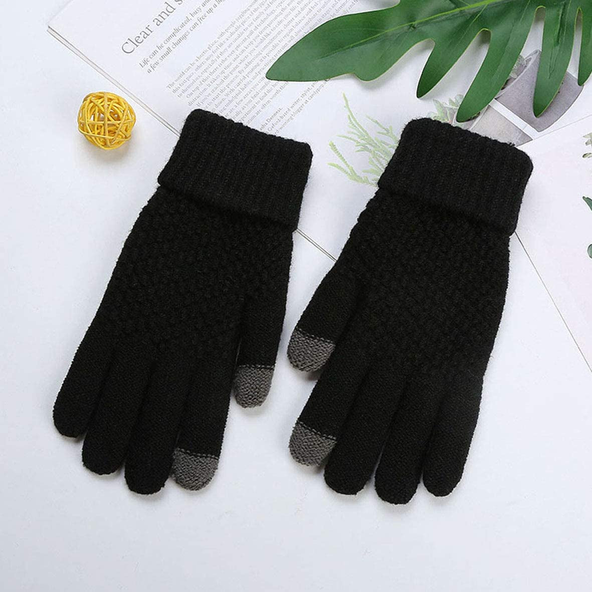 Eseres Winter Touchscreen Gloves Unisex Knitted Warm Gloves for Men Women Touch Screen Stretchy Mitten Haling Hands Apparel & Accessories > Clothing Accessories > Gloves & Mittens Eseres