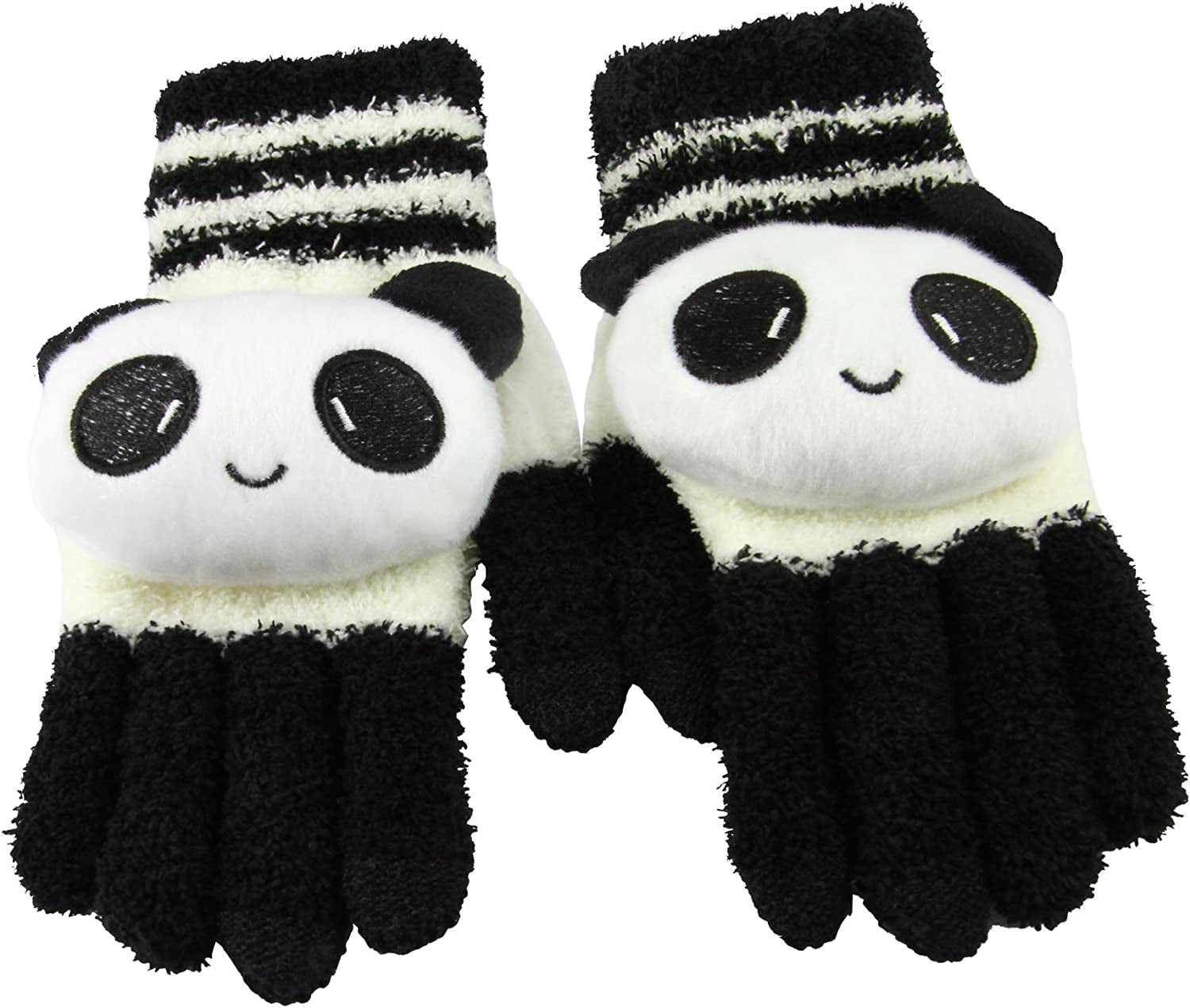 Cute Panda Winter Wool Touchscreen Gloves for Women Girls Windproof Warm Knit Texting Gloves Mittens Gift for Christmas Day Apparel & Accessories > Clothing Accessories > Gloves & Mittens FakeFace