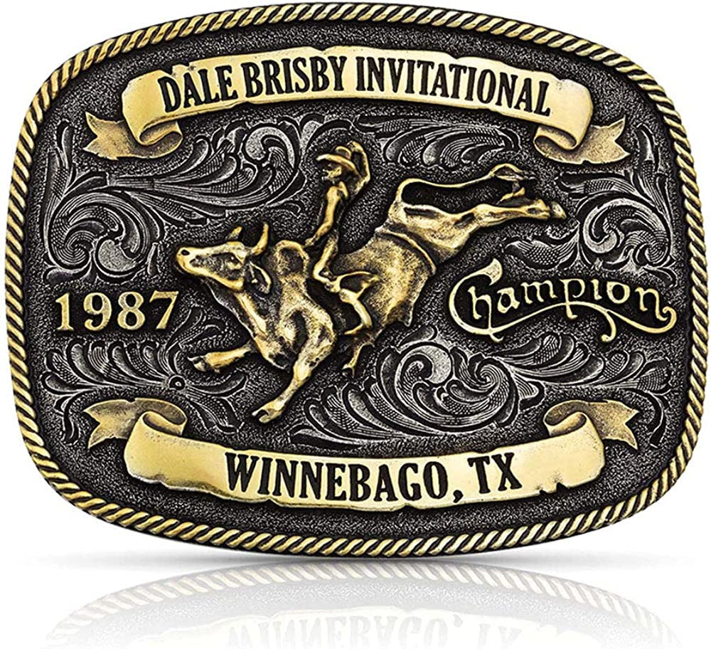 Montana Silversmiths Officially Licensed Dale Brisby Western Belt Buckle Apparel & Accessories > Clothing Accessories > Belt Buckles Montana Silversmiths Dale Brisby Invitational 1987 - Antiqued Two Tone