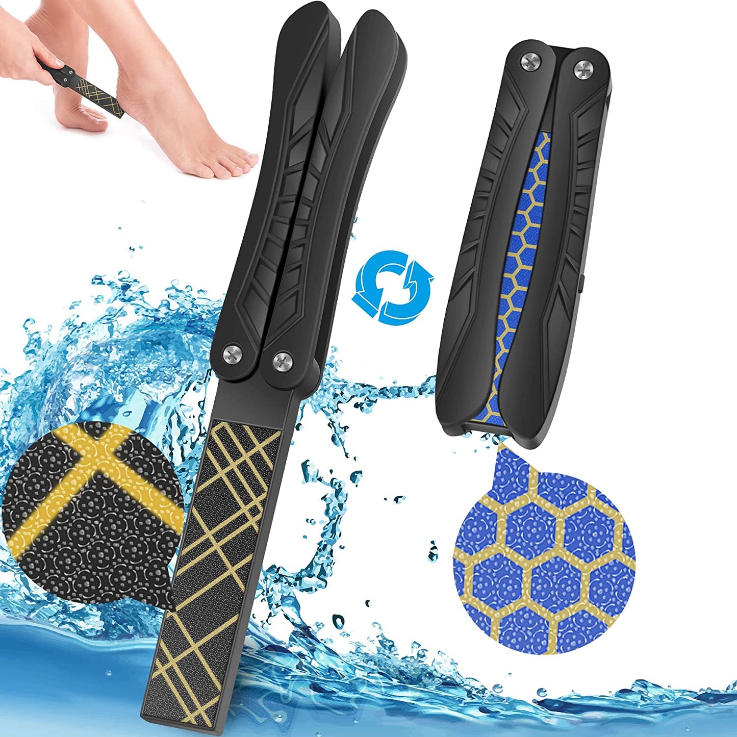 DALLEAN Pedicure Rasp Foot File Pedicure File Callus Remover Best Foot Care File Can Be Used on Both Dry and Wet Feet No Risk of Injury Pedi File Was Life Changing, B-Blue Health & Beauty > Personal Care > Foot Care DALLEAN A Glass