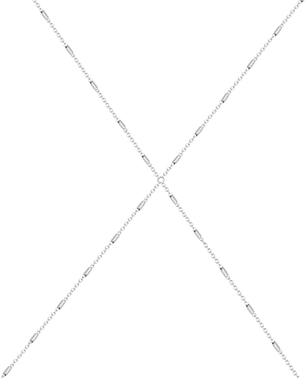 Body Chains for Women Sexy Skinny Crossover Full Body Jewelry for Bikini Swimsuit Wedding Dress Necklace and Belly Chain Set Apparel & Accessories > Jewelry > Body Jewelry Tosmifairy Cuboid+Silver Iron Chain