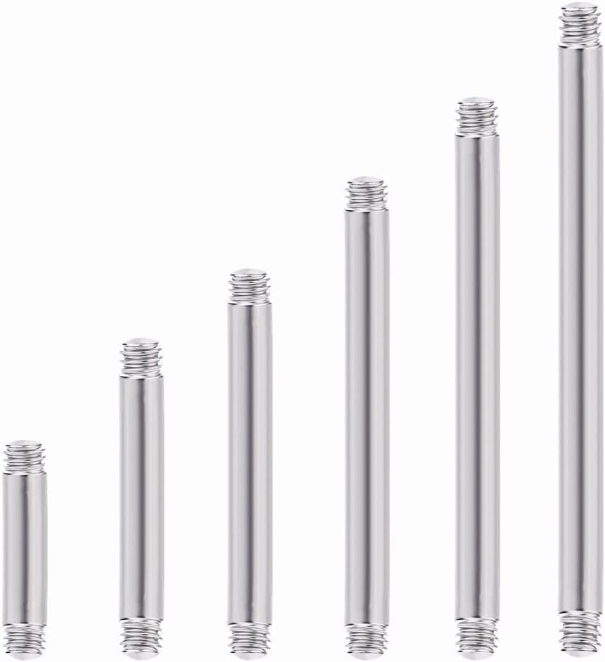 Fashion Processed20Pcs a Set Surgical Steel Threaded Barbell Bar Replacement for Tongue Earring Piercing Body Jewelry 14G 16G (Mix 20Pcs) Apparel & Accessories > Jewelry > Body Jewelry Generic