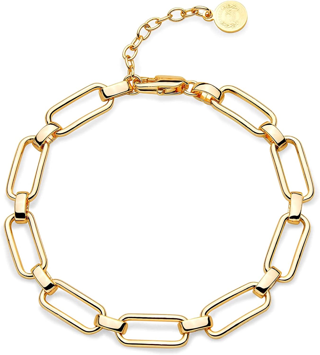 MEVECCO Gold Beaded Bracelets,18K Gold Plated Handmade Cute Satellite Diamond Cut Oval and round Beads Rope Chain Dainty Bracelet for Women Apparel & Accessories > Jewelry > Bracelets Mevecco Tetragonum