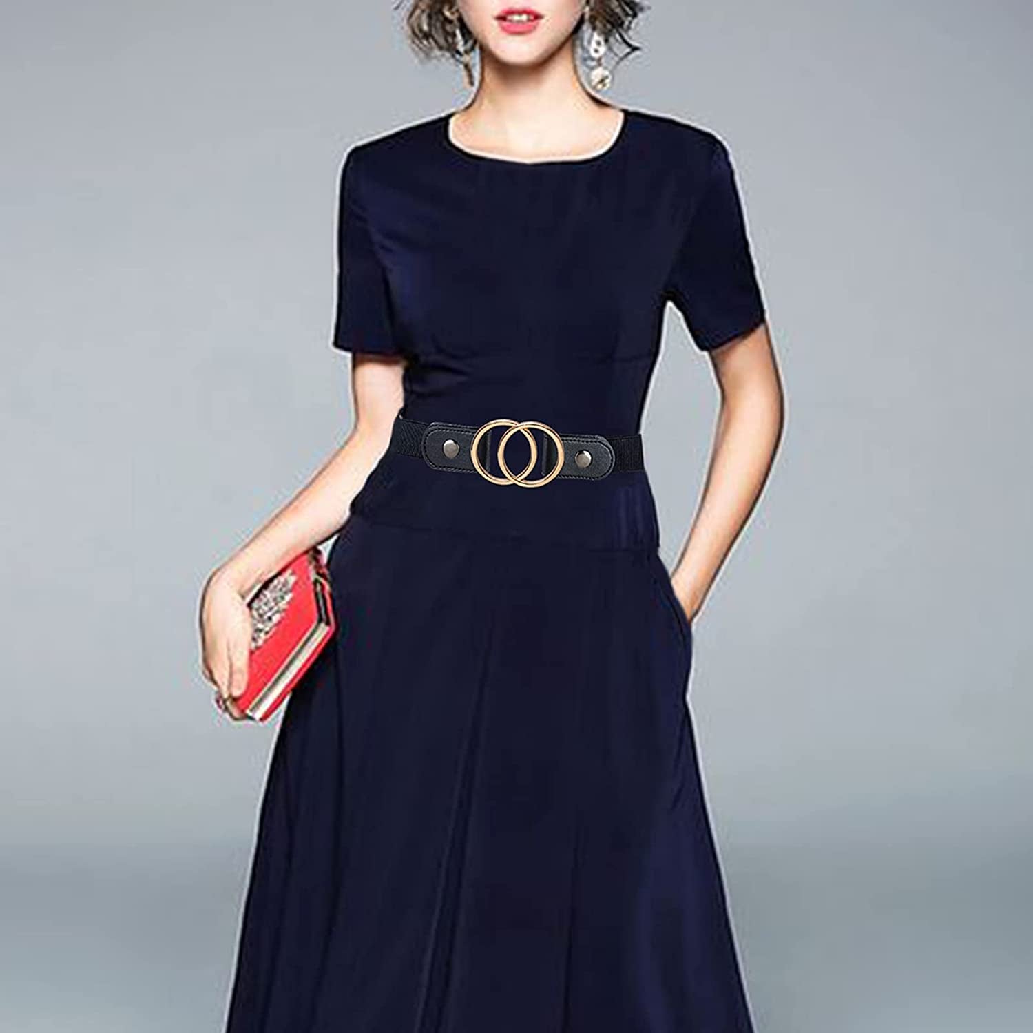 MSTOKIN No Buckle Stretch Belt Invisible Elastic Buckleless Belts for Jeans Double O Ring Belt for Waist Dress Pack of 4,2 Apparel & Accessories > Clothing Accessories > Belts MSTOKIN